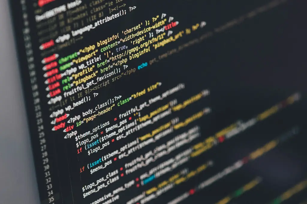 Close-up of source code displayed on a screen